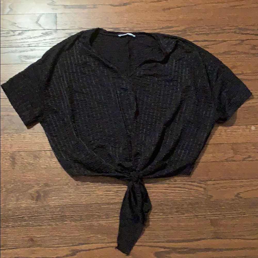 ZARA BLACK TIE FRONT TOP